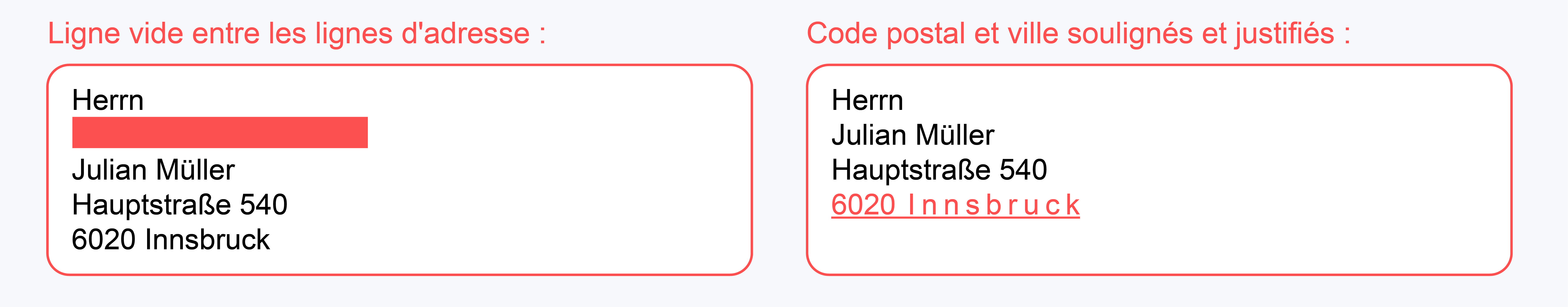 5. Usually not accepted by Österreichische Post design