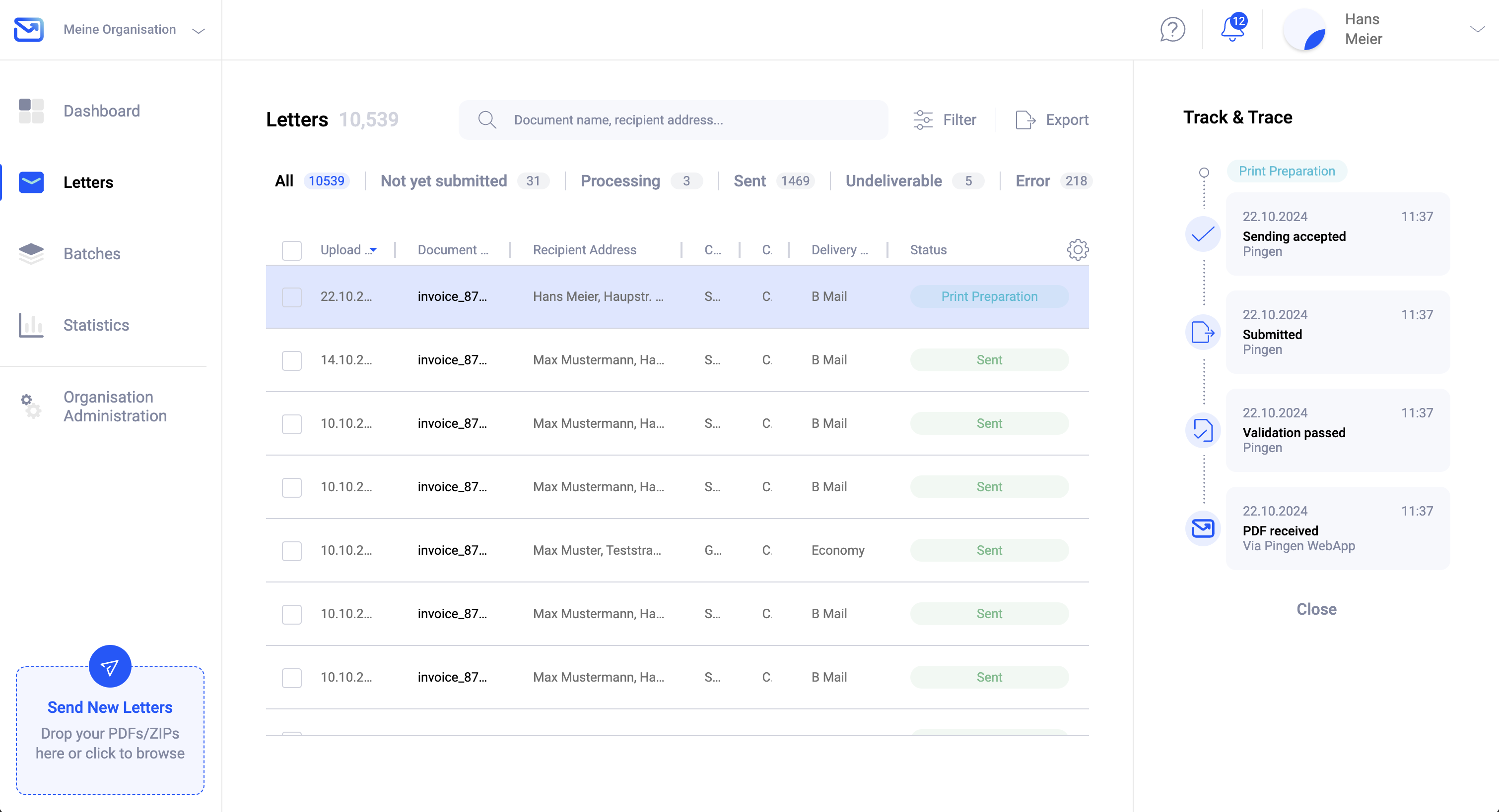 Email-letter integration: Send letters as email attachments | Pingen ...